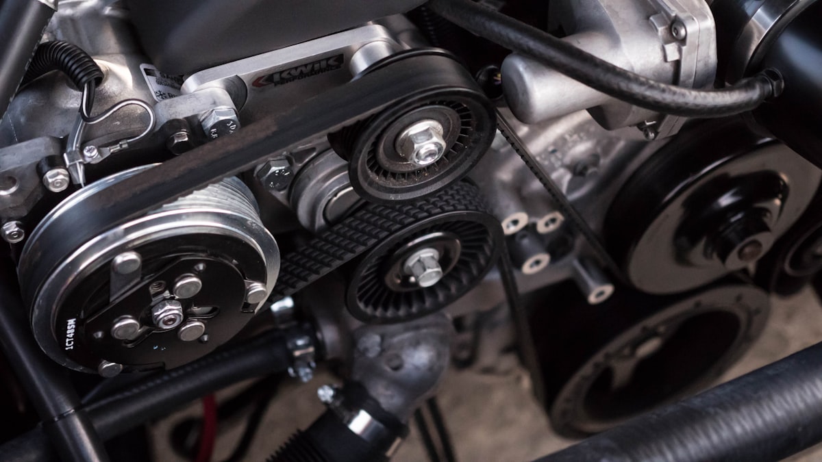 Remanufactured petrol engine on a stand